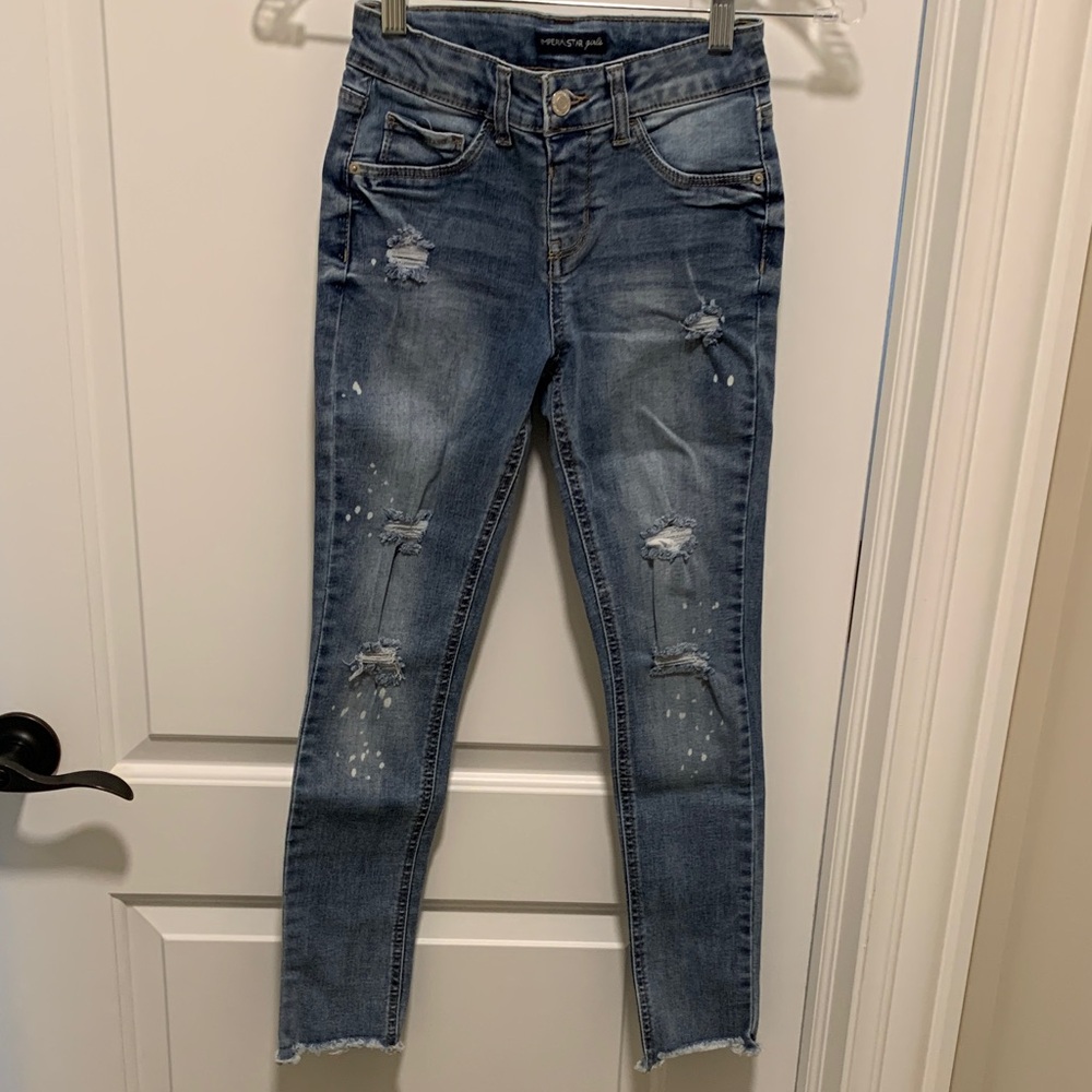 Imperial Star Girl Stylish Elegant Outfitters Distressed Blue Jeans.Size 12 New.